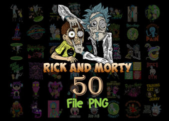 50 Rick and Morty png Bundle , Rick and Morty, R n M, Design Digital, Cartoon Portraits