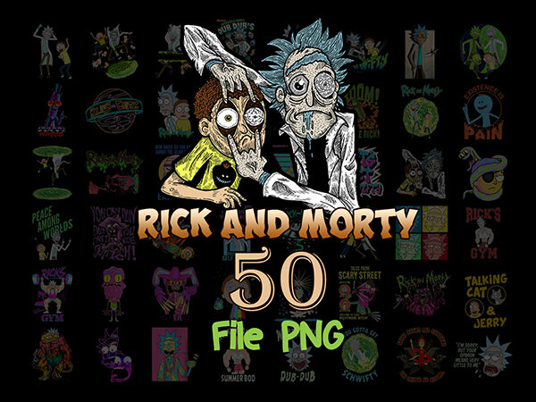 50 rick and morty png bundle , rick and morty, r n m, design digital, cartoon portraits