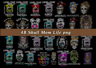Bundle 48 Skull Mom Life png, Mom life png, Skull Clipart, Leopard Print momlife, Mom Life leopard png