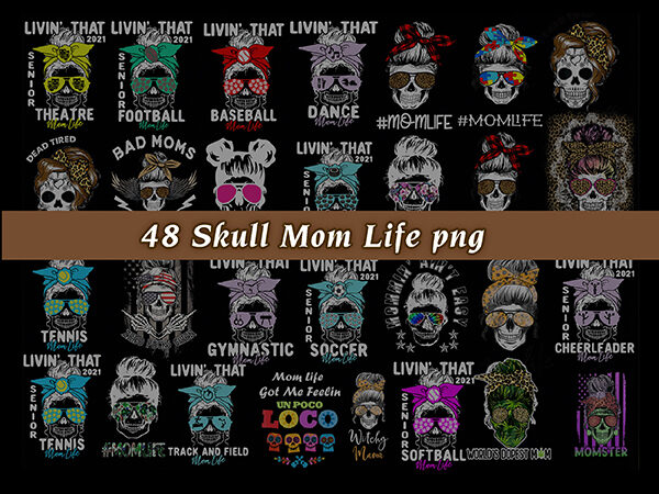 Bundle 48 skull mom life png, mom life png, skull clipart, leopard print momlife, mom life leopard png t shirt template