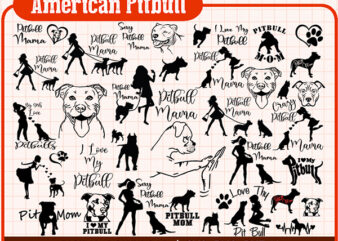 American Pitbull svg,pitbull mama svg,Dog svg,Paw Puppy,Canine Logo,Digital Cut File, pitbull logo, dog bundle, pitbull mom svg