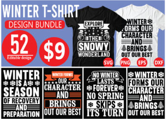 Winter t-shirt design bundle
