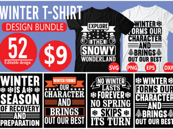 Winter t-shirt design bundle