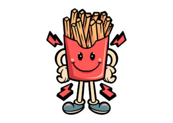 cute fries cartoon