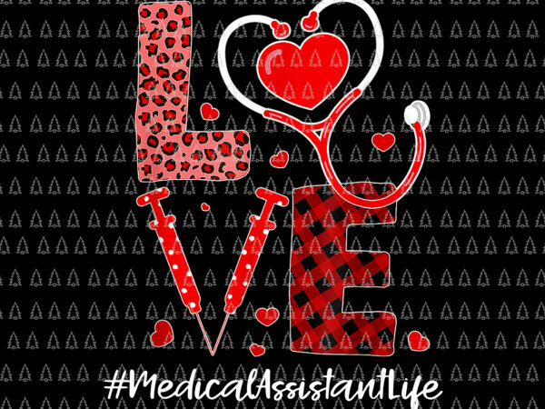 Love stethoscope heart medical assistant png, valentines day png, love stethoscope heart png t shirt vector graphic