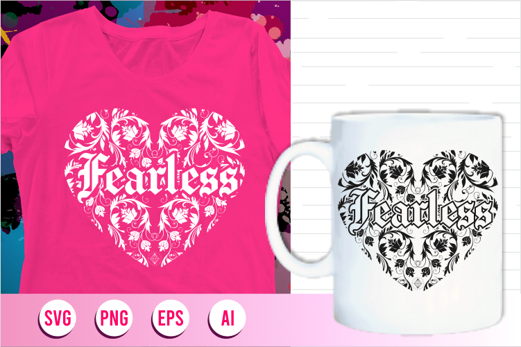 fearless svg, fearless quotes mandala svg, fearless t shirt designs graphic vector
