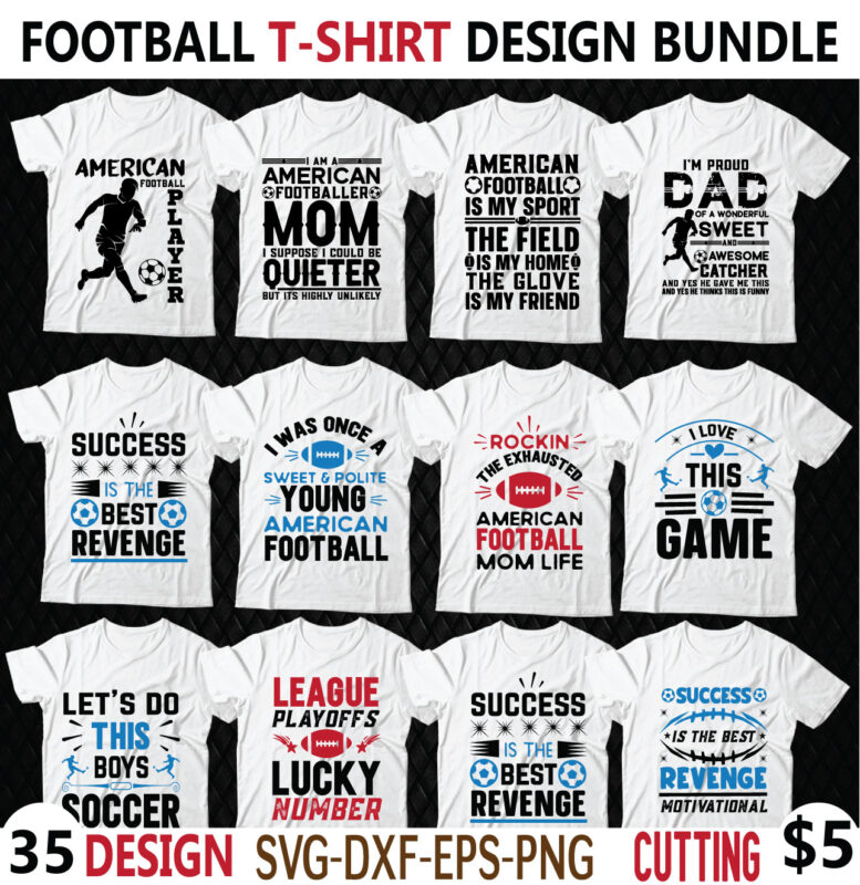 Football t-shirt design bundle