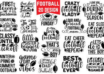 Football SVG Bundle t shirt graphic design