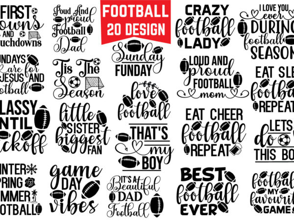 Football svg bundle t shirt graphic design