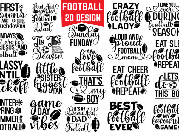 Football svg bundle t shirt graphic design