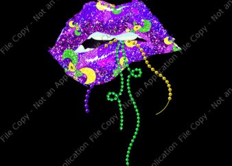 Mardi Gras Lips Queen Carnival Purple & Gold Funny Png, Mardi Gras Lips Png, Mardi Gras Png