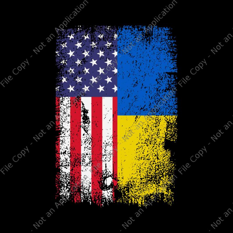 Ukrainian American Flag Ukraine USA Roots Svg, Flag Ukraine Svg, Ukraine Svg, I Stand With Ukraine Svg