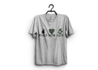 St Patrick’s Day Peace love luck t shirt template vector