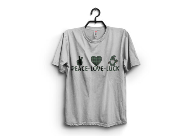 St patrick’s day peace love luck t shirt template vector