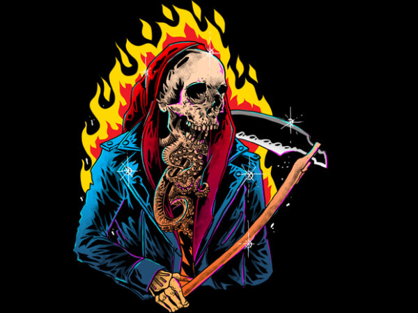 Grim rock skull t shirt design template Grim rock skull t shirt design template