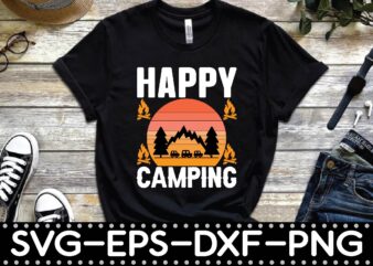 happy camping graphic t shirt