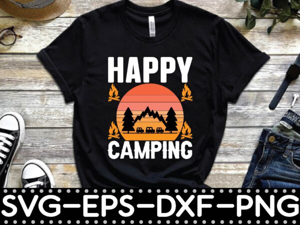 Happy camping graphic t shirt