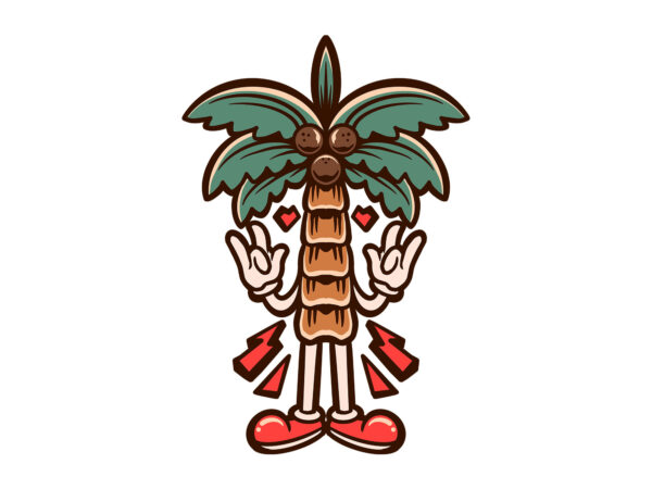 Happy palm cartoon graphic t shirt