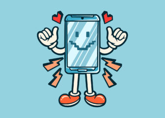 happy smartphone cartoon graphic t shirt