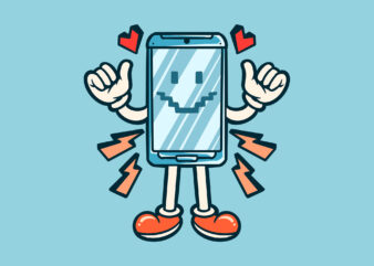 happy smartphone cartoon