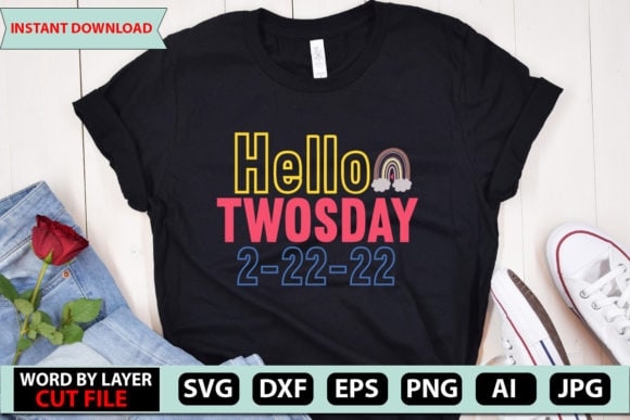 Hello Twosday 2-22-22 SVG Design