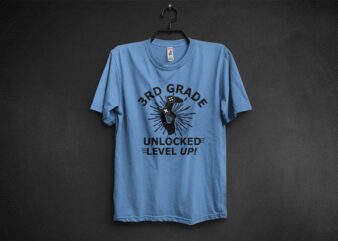3rd Grade Unlocked Level Up T-shirt Design