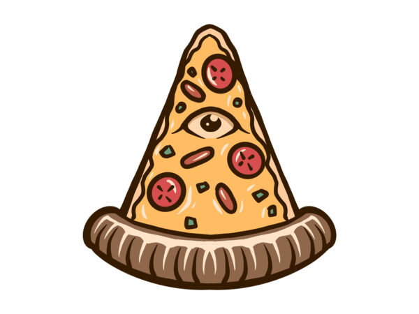 Illuminati pizza cartoon t shirt design for sale