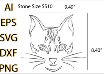 Cat Rhinestone Design