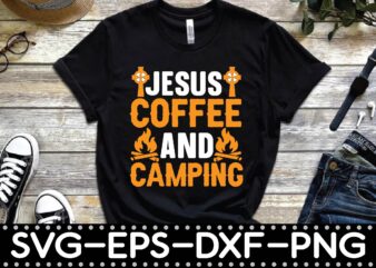 Jesus coffee and camping vector clipart