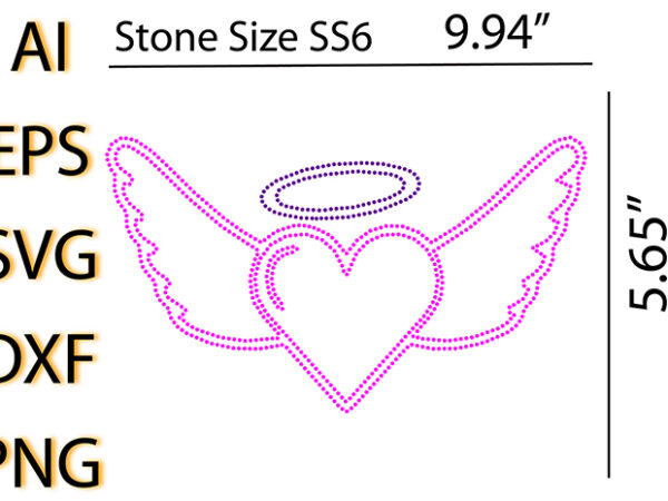 Heart shape rhinestone design