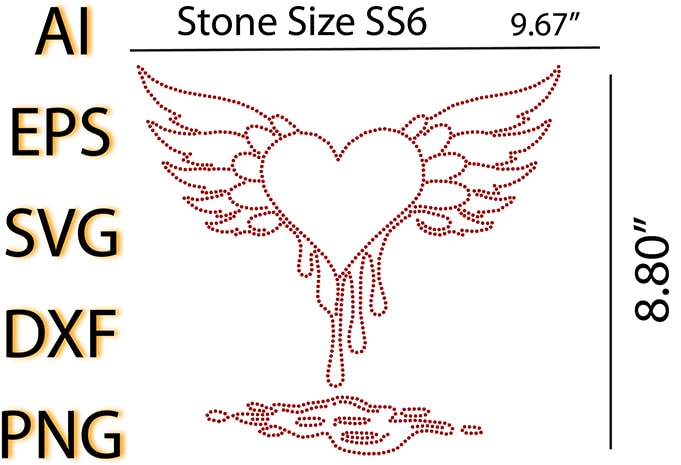 Rhinestone Love shape/heart