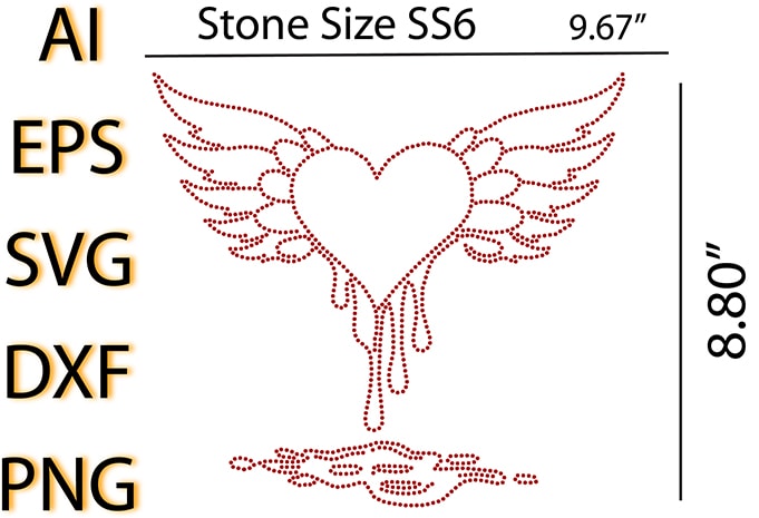 Rhinestone Love shape/heart