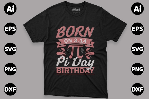 Pi day print template t shirt illustration