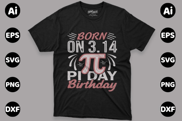 Pi day print template t shirt illustration