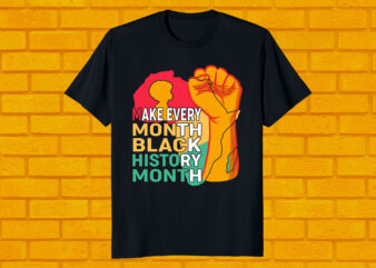 make every month black history month t shirt designs for sale