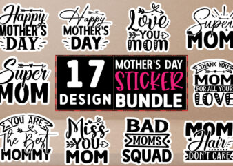 Mother’s Day stickers Design Bundle