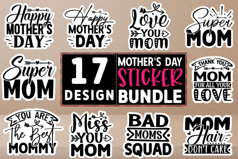 Mother’s Day stickers Design Bundle