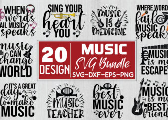 Music SVG Bundle t shirt designs for sale