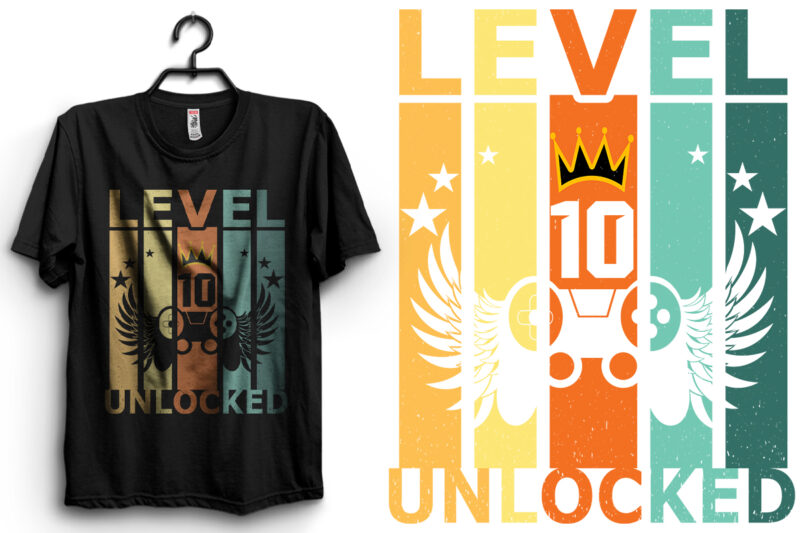 Level 10 Unlocked Typography T-shirt