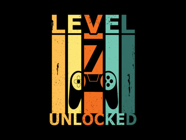 Level 7 unlocked typography t-shirt