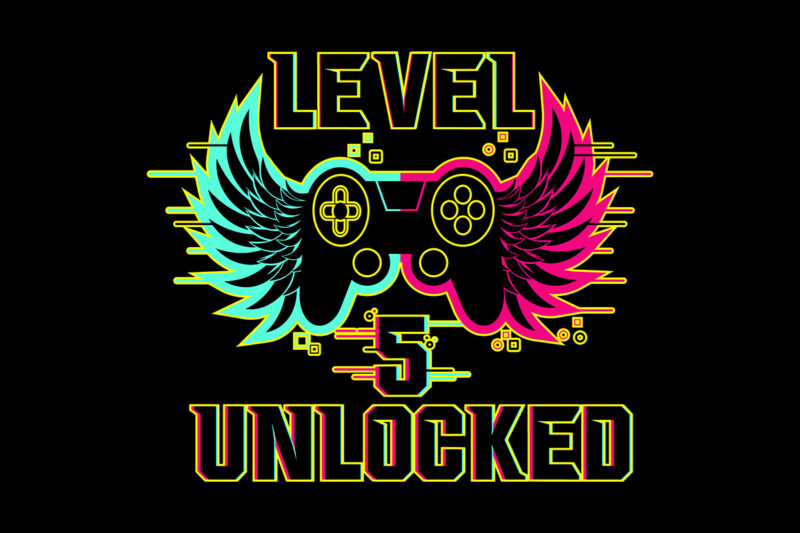 Level 5 Unlocked Typography T-shirt