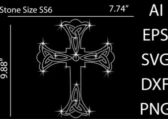 Cross rhinestone design