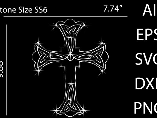 Cross rhinestone design