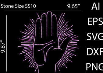 Printable Rhinestone Hand T-Shirt Design