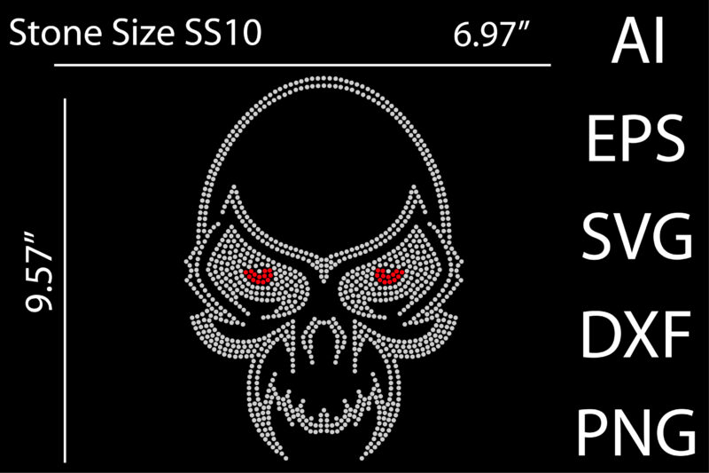 Skull rhinestone design