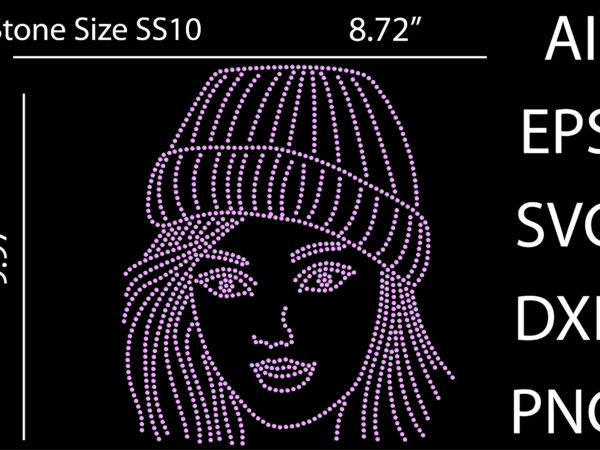 Printable rhinestone hair girl t-shirt design Printable rhinestone hair girl t-shirt design
