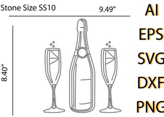 Beer Bottle Rhinestone Design