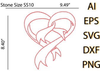 Heart Shape Rhinestone Design