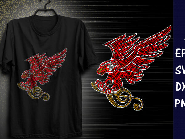 Eagle rhinestone t-shirt design print template