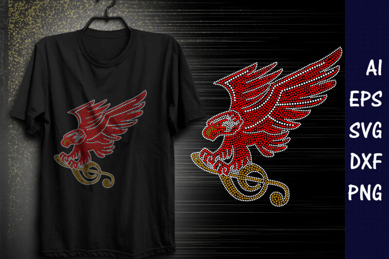 Eagle Rhinestone T-shirt design Print Template